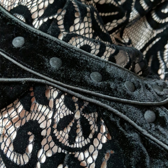 NASTY GAL shadow play black lace maxi gown small - Picture 4 of 6